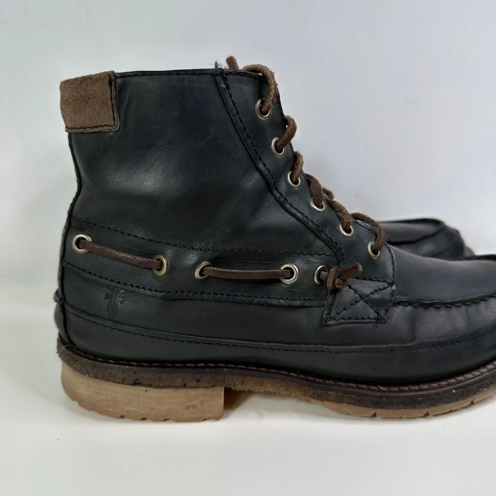 Frye Black Leather Lace Up Boots Men's Size 8 1/2 D